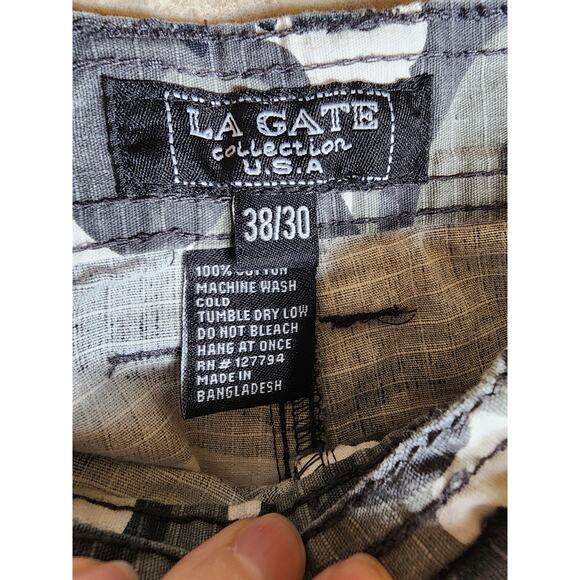 LA GATE Men's 100% Cotton Gray Cargo Camo Tactical Large Pockets Pants Sz 38x30 - Picture 4 of 11